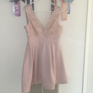 Maniju pink fit and flare dress
